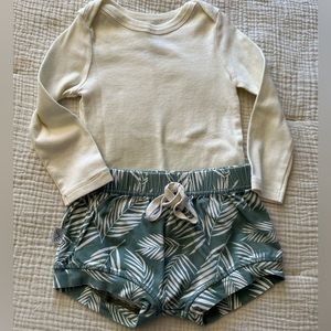 Super cute set. Shorts from Hawaii and one piece is Little Co.